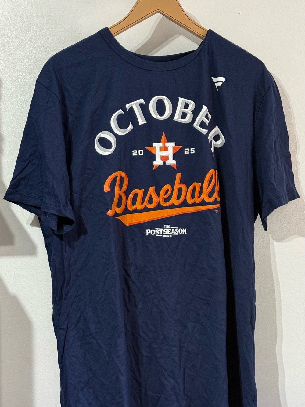 Fanatics Navy Blue Houston Astros "October Baseball" Short Sleeve Tee